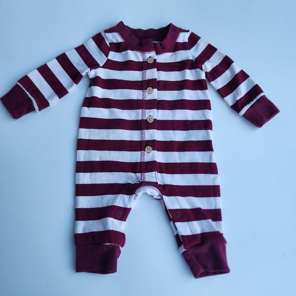 Lot of 3 Carter's Cat Jack NewBorn Baby Long Sleeve Sleepers Footless Red NB - Picture 5 of 10